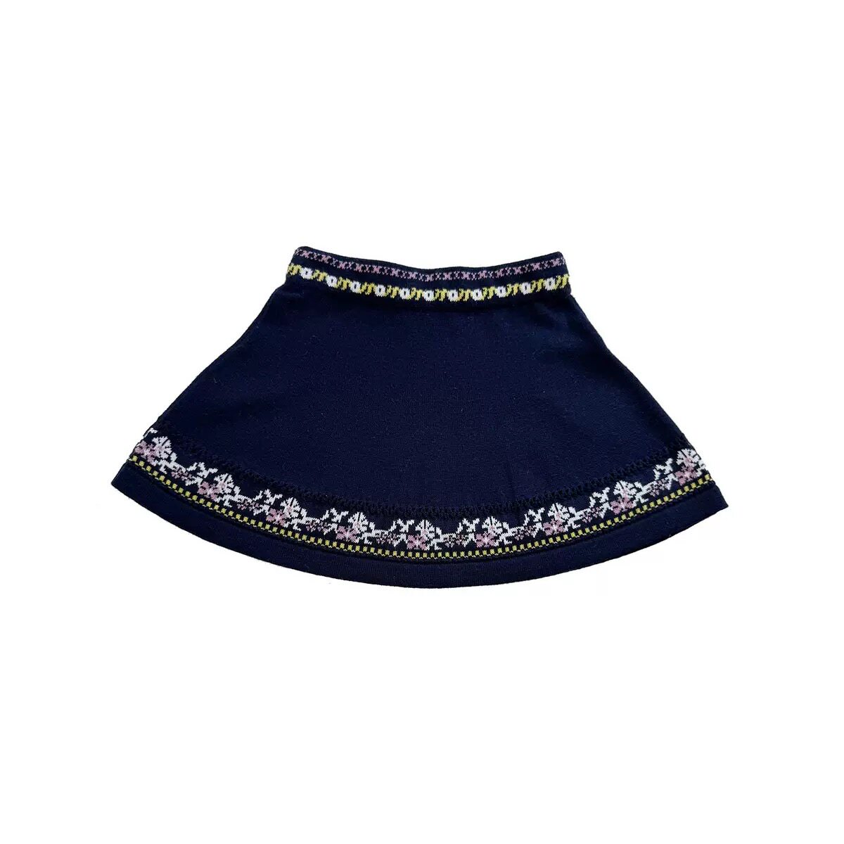 2025秋冬新款女童宝宝甜美可爱提花针织花边半身裙钩花毛线半裙