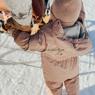 ins爆款2025秋冬新款konges男女童宝宝防风防水防雪滑雪连体棉服