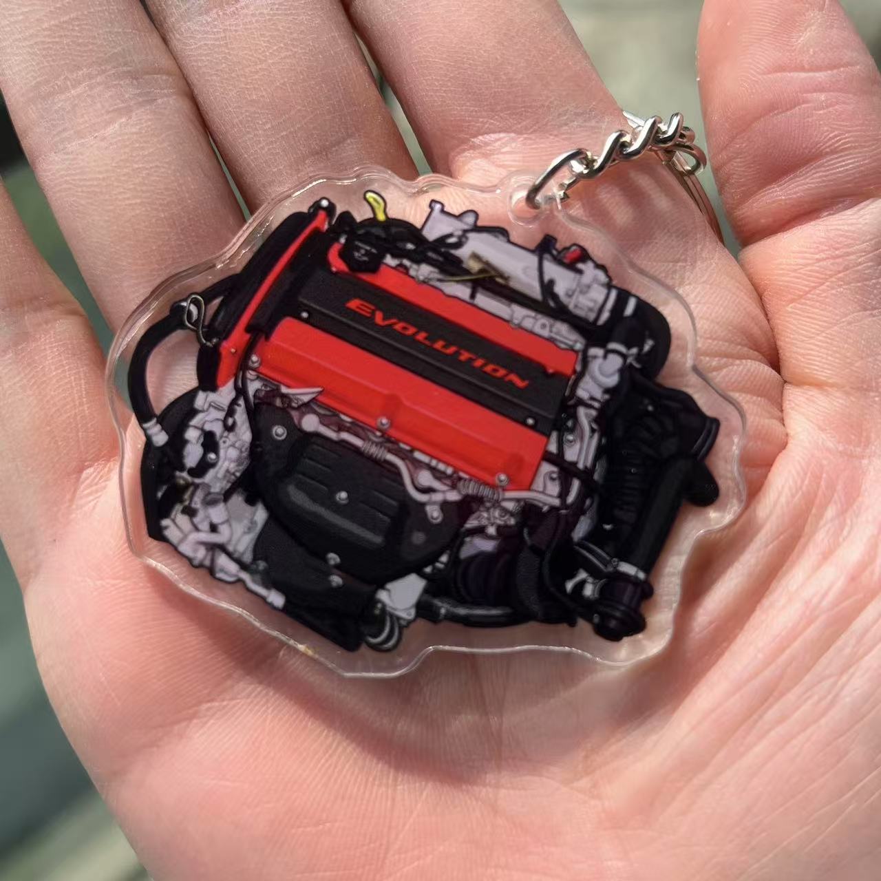 双层双面亚克力JDM钥匙扣挂件