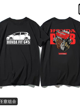 思域S2000跑车翼豹WRX日系赛车EVO飞度纯棉短袖T恤JDM汽车文化衫