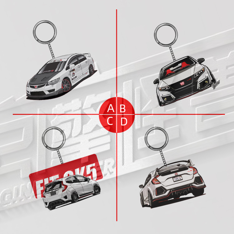 fd2飞度gk5可定制改装车钥匙扣