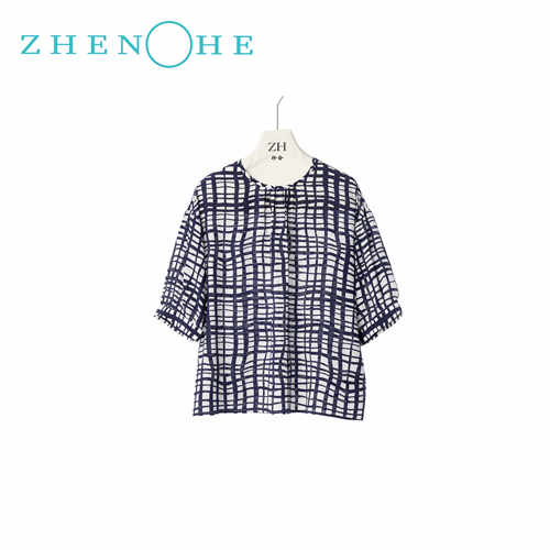 ZH【清舟】轻薄撞色显瘦设计宽松百搭格子衬衫