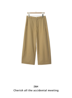 ZH【暮色沉】纯色直筒阔腿裤极简风休闲时尚裤子