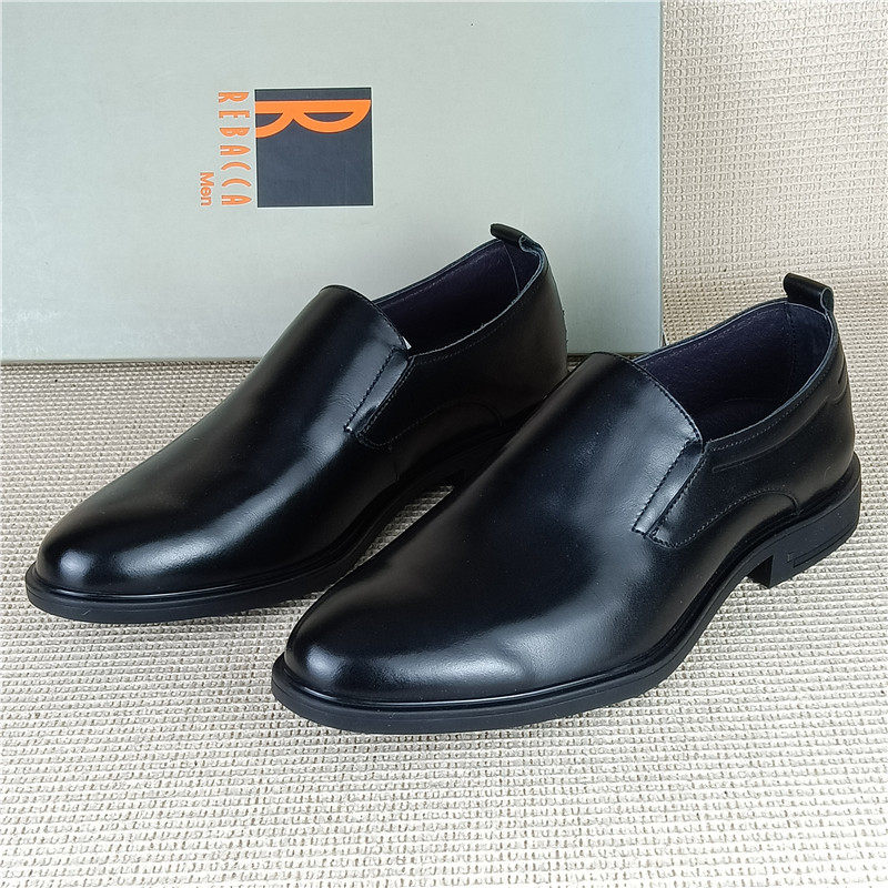 瑞贝卡专柜撤柜断码处理真皮男鞋休闲百搭商务正装一脚蹬男皮鞋