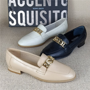 AS台湾品牌撤柜处理真皮女鞋休闲百搭平底一脚蹬春季小皮鞋女单鞋