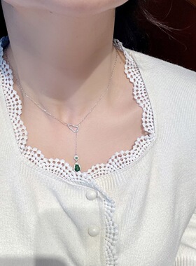 S925银纯银玉髓葫芦流苏项链纯银项链不褪色礼盒礼袋新年顺丰3