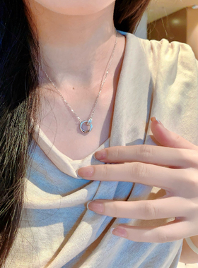 S925银新款莫比乌斯麦穗扣银项链不褪色送礼盒礼袋顺丰包邮6