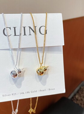 S999银纯银光面葫芦葫芦福禄足银项链不褪色礼盒礼袋新年顺丰3