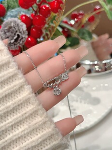 S925银纯银新款别针福袋纯银项链不褪色礼盒礼袋新年顺丰3