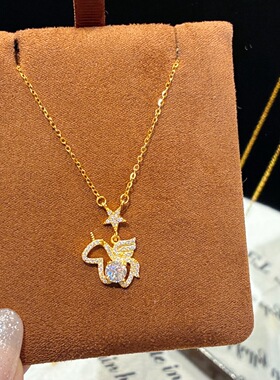 S925银纯银莫桑钻独角兽项链纯银项链不褪色礼盒礼袋新年顺丰3