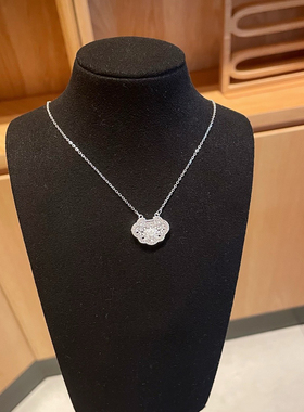 S925银纯银莲花锁纯银项链不褪色送礼盒礼袋新年春节礼物顺丰1