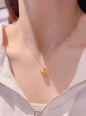 S925银纯银猫咪纯银项链不褪色圣诞送礼盒礼袋顺丰11