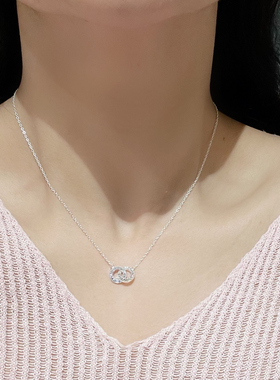 S999银纯银碎冰冰葫芦足银项链不褪色七夕送礼盒礼袋顺丰包邮8