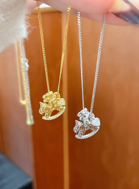 S925银纯银马上有钱纯银项链送礼盒礼袋圣诞新年春节礼物顺丰12