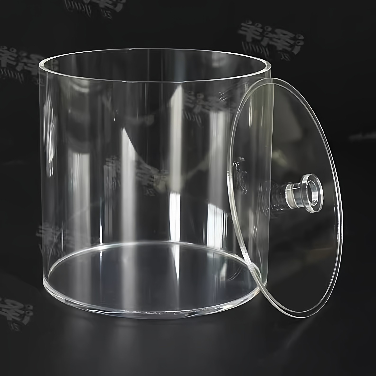 定做亚克力管有机玻璃棒透明圆柱形容器罩子方形盒子带盖圆桶法兰