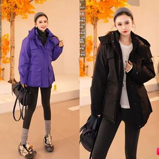 「冬日撞色王」连帽户外滑雪羽绒服812307 粉红粉丝专享