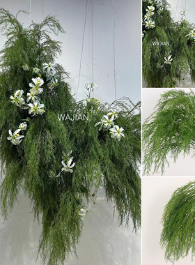 采购产品婚礼绿色植物，高人造芦笋，长枝，柳树芽，假花，白色和