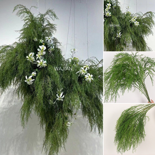 采购产品婚礼绿色植物，高人造芦笋，长枝，柳树芽，假花，白色和