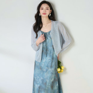 25春夏竹节麻简约气质显瘦V领长袖 防晒上衣25198 针织开衫 女薄款