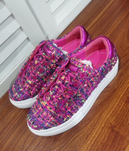 英国kg外贸新品彩钻厚底时尚小香风舒适厚底休闲乐福四季潮流女鞋