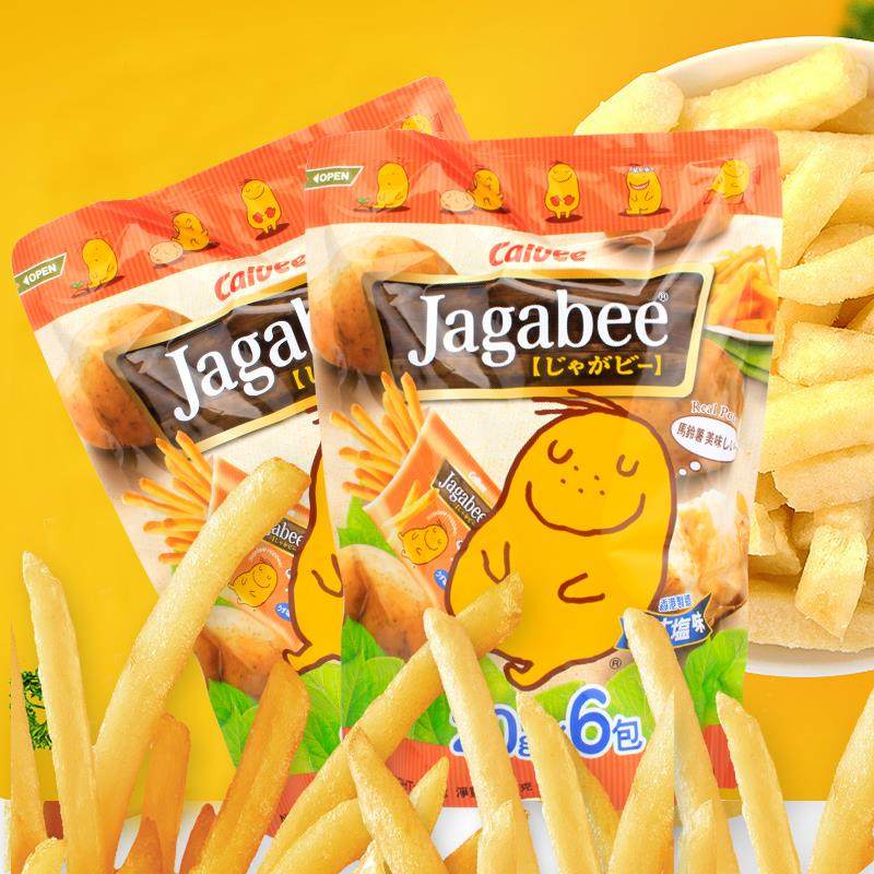 香港进口calbee卡乐b宅卡b薯条jagabee三兄弟102g袋装膨化零食品