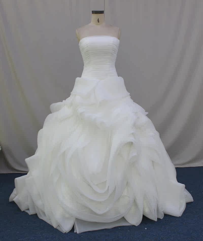 新款婚纱小清新女高端主婚纱简约大气蓬蓬裙拖尾WEDDING DRESS图片