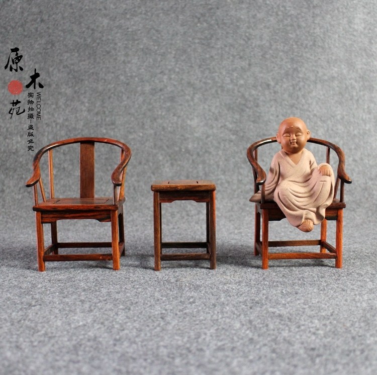 红木微缩小圈椅橱窗仿古风工艺品