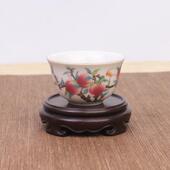 黑檀木整木圆形明式 底座实木瓷器茶杯古玩花瓶石玉器香炉木垫托