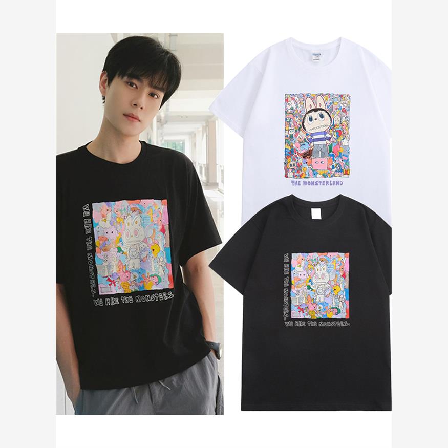 胡一天同款ut联名拉布布t恤泡泡玛特THE MONSTERS精灵天团衣服潮