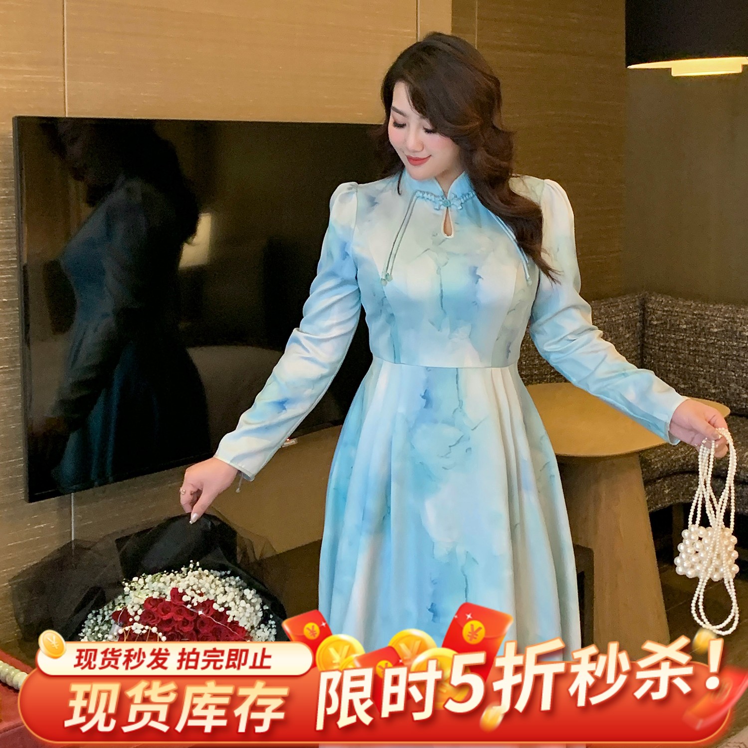 大码女装新中式国风时尚连衣裙