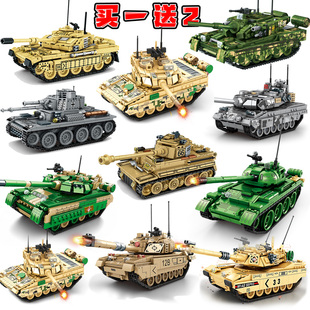 新款军事挑战者99主战坦克积木益智力拼装模型玩具高难度男孩礼物