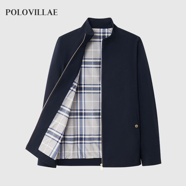 保罗威特立领夹克男春季新款纯色上班通勤公务员干部外套AEQS600