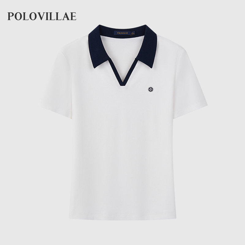 polovillae保罗专柜同款简约夏季舒适纯色短袖Polo衫女t恤AARH611