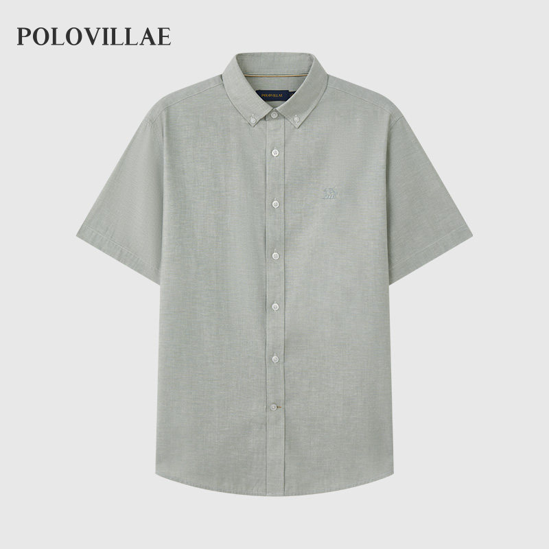 polovillae/保罗男士商务纯色2026夏季短袖衬衫男Polo衬衫ACRH259