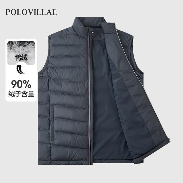 保罗威特羽绒马甲男冬季新轻薄保暖背心立领无袖坎肩外套AOPW258