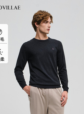 polovillae男士套头圆领针织毛衣柔软舒适长袖内搭针织衫APQF069