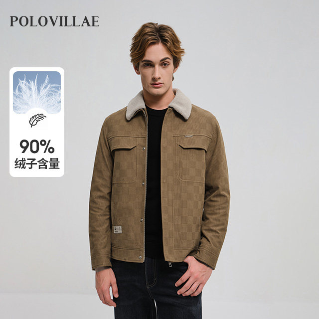 polovillae保罗专柜男士翻领短款灯芯绒羽绒服男工装外套AOQW287,男装,羽绒服,淘宝优惠券,粉丝福利购,淘宝优惠卷