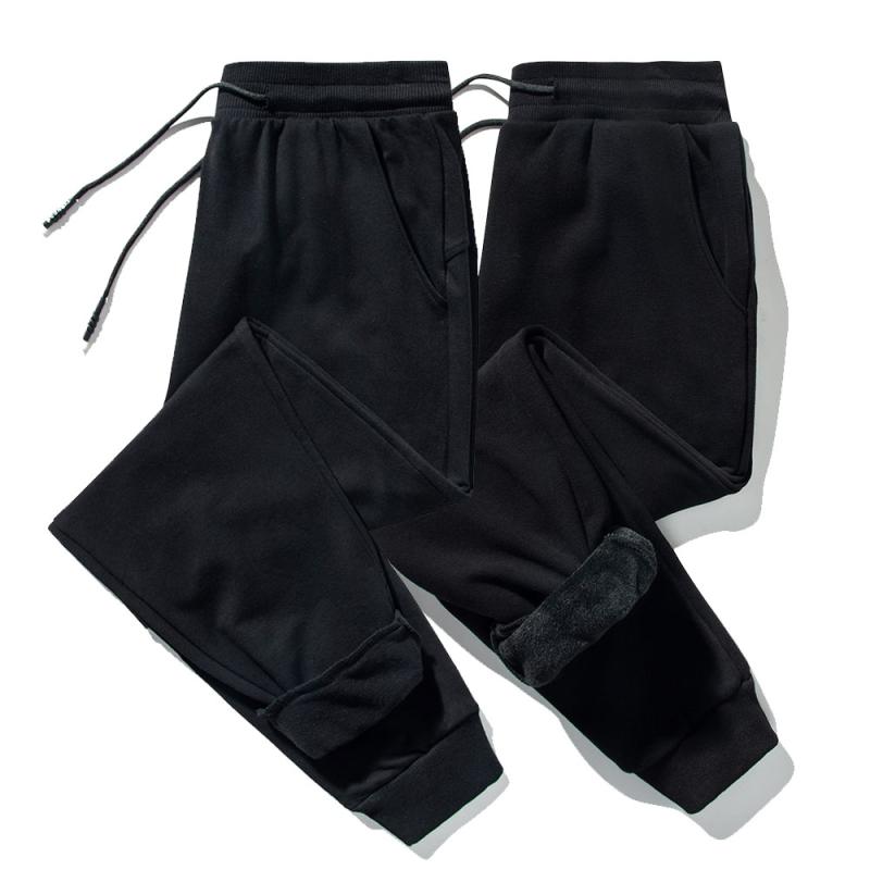 秋冬加绒加厚保暖纯棉收口长裤