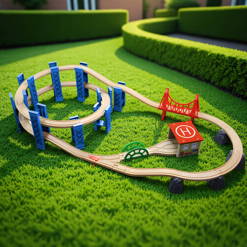 高铁火车轨道玩具带轨道小儿童木头积木玩具车电动豪华大型男孩车
