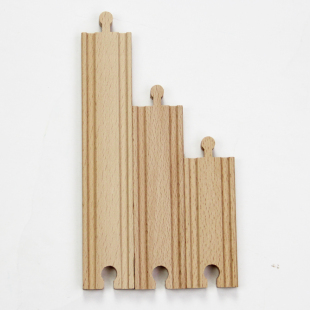 扁头榉木直轨道兼容木质轨道积木拼装 火车轨道车木制男孩玩具3岁