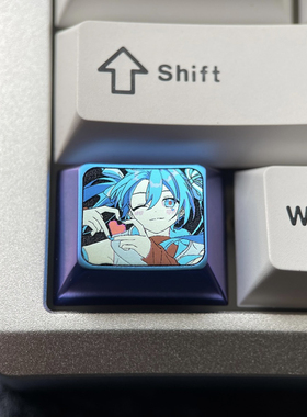 初音未来 1.25U Ctrl键 彩色钛合金键帽 金属动漫彩色键帽
