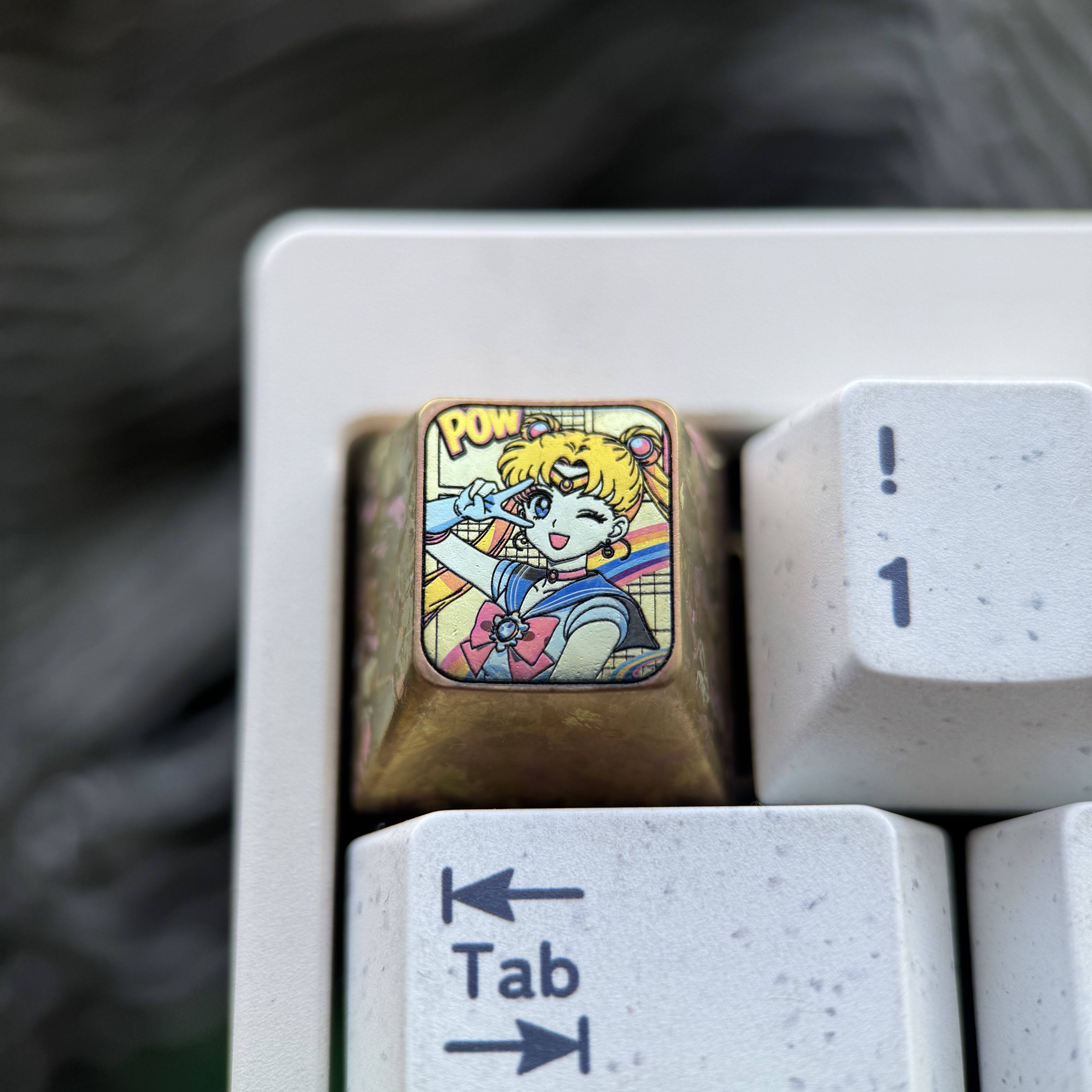 钛次元美少女水冰月手作彩色钛合金机械键盘键帽二次元单个ESC