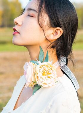 花朵森系文艺风学生项圈锁骨链