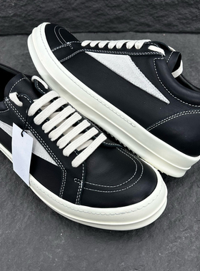 顶版RO侵权款低帮板鞋ro鞋新款皮面小三角暗黑增高厚底休闲低帮鞋