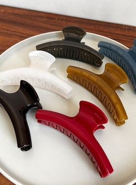 新款日韩ins风纯色大号衣架抓夹发夹后脑勺盘发鲨鱼夹发饰