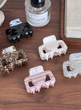 小方块发夹豹纹百搭女后脑勺抓夹醋酸发抓半扎发盘发头饰鲨鱼夹子