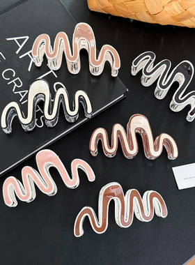 高级感亚克力鲨鱼夹子头饰发夹后脑勺盘发大号抓夹饰品