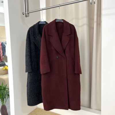 高端长款双面苏力羊驼贝贝毛呢大衣女25新款宽松过膝毛呢外套秋冬