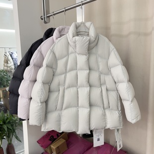 时尚 2025新款 加厚冬外套 高蓬泡芙羽绒服女中长款 265克白鸭绒A字版