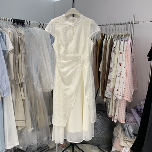 新款 改良旗袍优雅气质长裙子26101 重工刺绣连衣裙女26夏季 新中式